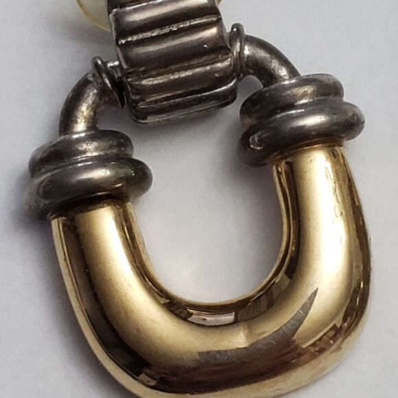 VINTAGE Mixed Metals Pierced Earrings - Picture 7 of 8